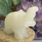 Calcite Carved Elephant Figurine Crystal Animal Carving Natural Onyx Statue 2"