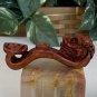 Netsuke Chinese Boxwood Hand Carved Dragon Statue Tea Toy Pet Fengshui Art Deco