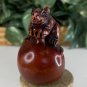 Vintage Hand Carved Boxwood Rat on Ball Netsuke Animal Figurine Wood Carving 2.3