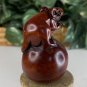 Vintage Hand Carved Boxwood Rat on Ball Netsuke Animal Figurine Wood Carving 2.3