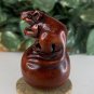 Vintage Hand Carved Boxwood Rat on Ball Netsuke Animal Figurine Wood Carving 2.3