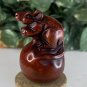 Vintage Hand Carved Boxwood Rat on Ball Netsuke Animal Figurine Wood Carving 2.3