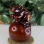 Vintage Hand Carved Boxwood Rat on Ball Netsuke Animal Figurine Wood Carving 2.3
