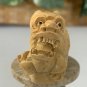 Japanese Netsuke Dragon Snake Beast Boxwood Carving Hand Carved Wood Animal 3.5"