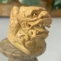Japanese Netsuke Dragon Snake Beast Boxwood Carving Hand Carved Wood Animal 3.5"