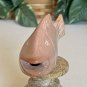 Kisii Soapstone Carved FISH Figurine Stone Big Mouth Bass Carving Animal Figure
