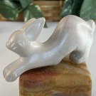 Large Soapstone Carved Rabbit Figurine Stone Bunny Carving Animal Figure 3.8" Large Soapstone Carved Rabbit Figurine Stone Bunny Carving Animal Figure 3.8"