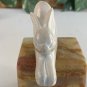 Large Soapstone Carved Rabbit Figurine Stone Bunny Carving Animal Figure 3.8"