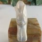 Large Soapstone Carved Rabbit Figurine Stone Bunny Carving Animal Figure 3.8"
