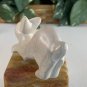 Large Soapstone Carved Rabbit Figurine Stone Bunny Carving Animal Figure 3.8"