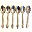 Gibson TREASURE Stainless Teaspoons Spoons Floral Flatware Flowers 6" Set of 6 Gibson TREASURE Stainless Teaspoons Spoons Floral Flatware Flowers 6" Set of 6