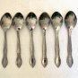 Gibson TREASURE Stainless Teaspoons Spoons Floral Flatware Flowers 6" Set of 6
