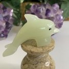 Calcite Crystal Carved Dolphin Figurine Yellow Stone Ocean Marine Animal Figure