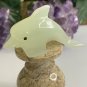Calcite Crystal Carved Dolphin Figurine Yellow Stone Ocean Marine Animal Figure