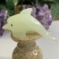 Calcite Crystal Carved Dolphin Figurine Yellow Stone Ocean Marine Animal Figure