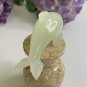 Calcite Crystal Carved Dolphin Figurine Yellow Stone Ocean Marine Animal Figure