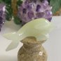 Calcite Crystal Carved Dolphin Figurine Yellow Stone Ocean Marine Animal Figure