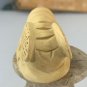 Japanese Netsuke Honey Bee on Leaf Boxwood Carving Hand Carved Wood Insect 2.4"