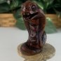 Vintage Boxwood Netsuke Snake Figurine Wooden Animal Carving Wood Carved Figure