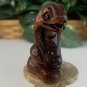 Vintage Boxwood Netsuke Snake Figurine Wooden Animal Carving Wood Carved Figure