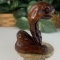 Vintage Boxwood Netsuke Snake Figurine Wooden Animal Carving Wood Carved Figure
