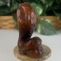 Vintage Boxwood Netsuke Snake Figurine Wooden Animal Carving Wood Carved Figure