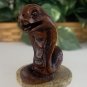 Vintage Boxwood Netsuke Snake Figurine Wooden Animal Carving Wood Carved Figure