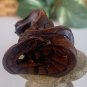 Vintage Boxwood Netsuke Snake Figurine Wooden Animal Carving Wood Carved Figure