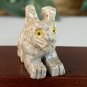 Miniature RABBIT Stone Carving Mini Figurine Steatite Soapstone Animal Figure