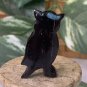 Water Buffalo Hand Carved Horn Owl Figurine Vintage Miniature Animal Bird Figure
