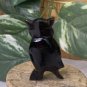 Water Buffalo Hand Carved Horn Owl Figurine Vintage Miniature Animal Bird Figure