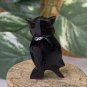 Water Buffalo Hand Carved Horn Owl Figurine Vintage Miniature Animal Bird Figure