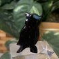 Water Buffalo Hand Carved Horn Owl Figurine Vintage Miniature Animal Bird Figure