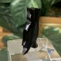 Water Buffalo Hand Carved Horn Owl Figurine Vintage Miniature Animal Bird Figure