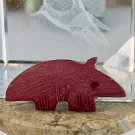 Armadillo Bone Bead Fetish Animal Carving Drilled Red Hand Carved Mammal 1.2"x.5