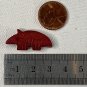 Armadillo Bone Bead Fetish Animal Carving Drilled Red Hand Carved Mammal 1.2"x.5