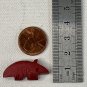 Armadillo Bone Bead Fetish Animal Carving Drilled Red Hand Carved Mammal 1.2"x.5