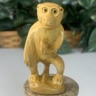 Vintage Boxwood Monkey Netsuke Animal Hand Carved Wood Figurine Carving  2.6"