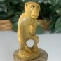 Vintage Boxwood Monkey Netsuke Animal Hand Carved Wood Figurine Carving  2.6"