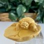 Vintage Boxwood Turtle Leaf Netsuke Animal Figurine Hand Carved Wood Sculpture