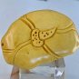 Vintage Boxwood Turtle Leaf Netsuke Animal Figurine Hand Carved Wood Sculpture