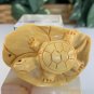 Vintage Boxwood Turtle Leaf Netsuke Animal Figurine Hand Carved Wood Sculpture