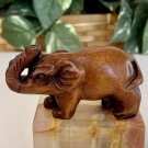 Vintage Boxwood Netsuke Elephant Hand Carved Wood Animal Figurine Carving 2.8" Vintage Boxwood Netsuke Elephant Hand Carved Wood Animal Figurine Carving 2.8"