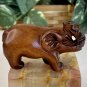 Vintage Boxwood Netsuke Elephant Hand Carved Wood Animal Figurine Carving  2.8"