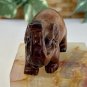 Vintage Boxwood Netsuke Elephant Hand Carved Wood Animal Figurine Carving  2.8"