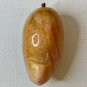 Vintage Alabaster Hand Carved Mango Fruit Polished Stone Multicolor Carving 4"