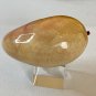 Vintage Alabaster Hand Carved Mango Fruit Polished Stone Multicolor Carving 4"