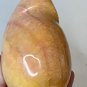 Vintage Alabaster Hand Carved Mango Fruit Polished Stone Multicolor Carving 4"