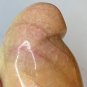 Vintage Alabaster Hand Carved Mango Fruit Polished Stone Multicolor Carving 4"