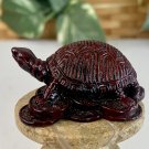 Feng Shui Red Turtle Tortoise Sitting on Chinese Coins Figurine Good Luck 1.9" Feng Shui Red Turtle Tortoise Sitting on Chinese Coins Figurine Good Luck 1.9"